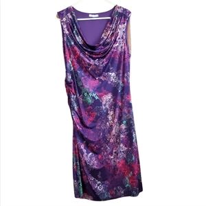 Women's Triste multi colored scoop neck sleeveless dress. Size 1X